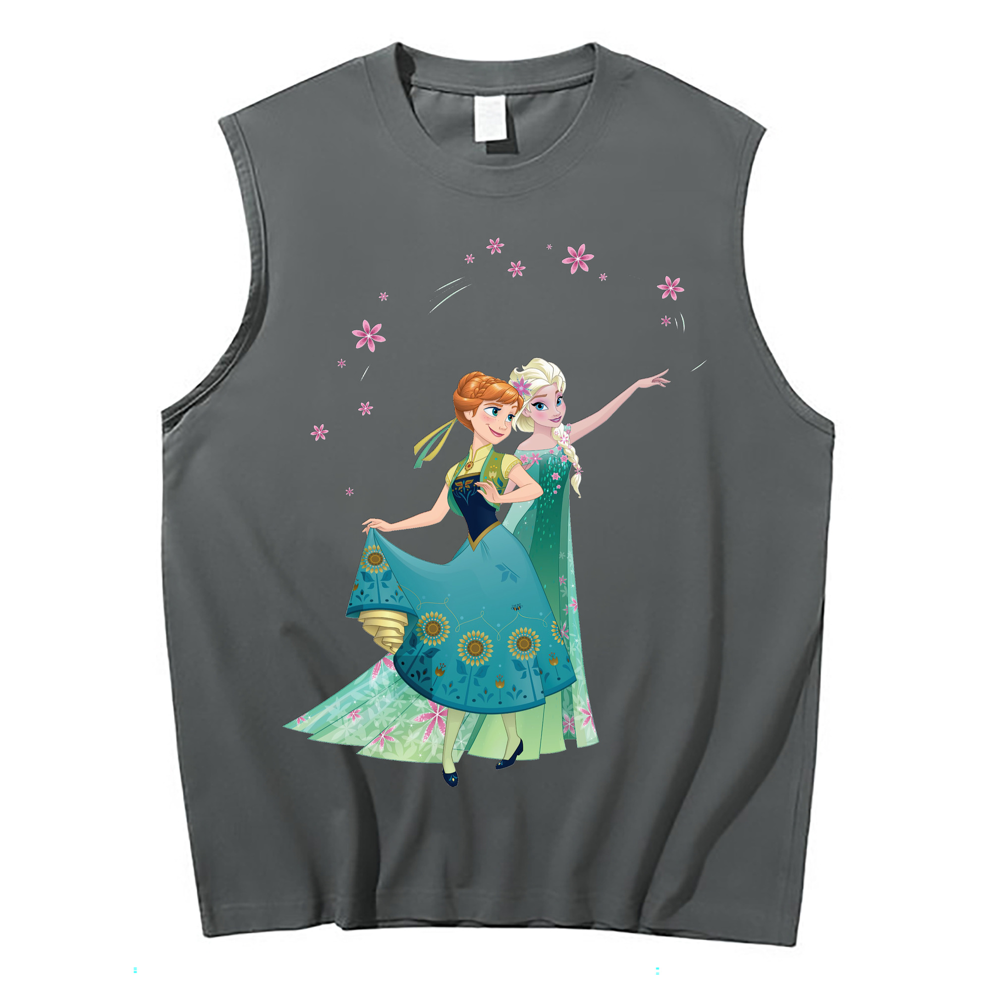 （画像用） アナと雪の女王 アンナ エルサ Frozen Anna Elsa コットン100％タンクトップ（フロントプリント）